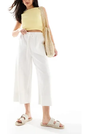 New Look – Verkürzte Leinenhose in