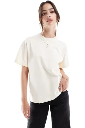 SCALPERS – Einfarbiges T-Shirt aus schwerem Stoff in Natur