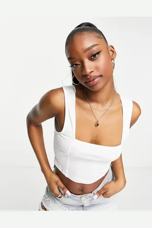 ASOS – Kurzes Camisole in mit eckigem Ausschnitt und Ziernaht