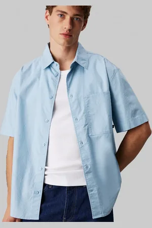 Calvin Klein – Kurzärmliges Oxford-Hemd in Blue Bell