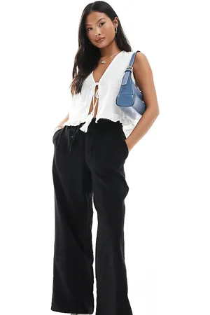 New Look – Leinenhose in mit weitem Schnitt