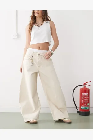 Reclaimed – Barrel-Leg-Jeans in Buttermilch-Ecru mit weitem Bein