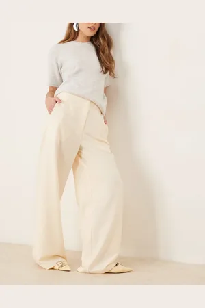 ASOS – Elegante Hose in Buttermilchweiß mit lockerem, geradem Schnitt