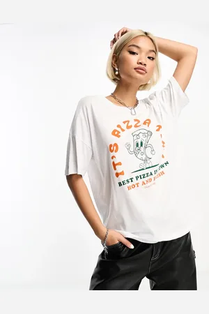 Noisy May – Oversize-T-Shirt in mit „Pizza“-Print