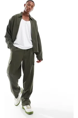 ASOS – Elegante Cargo-Hose in Khaki, Kombiteil