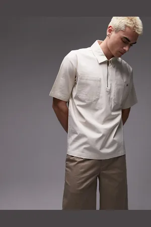 Dickies – Western Ranch – Hemd in Wollweiß mit kurzem Reißverschluss