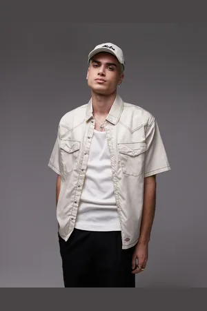 Dickies – River Ranch – Work-Hemd im Western-Design in Wollweiß