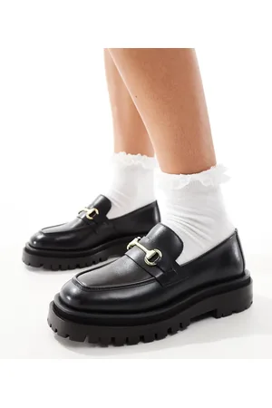 WALK LONDON – Dana – Loafer aus schwarzem Leder mit Besatz