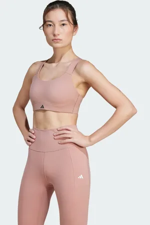 adidas – Tlrd Impact Luxe – Sport-BH in warmem Ton mit hoher Stützkraft