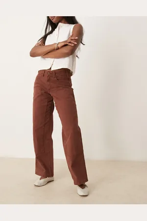 Dickies – River Ranch – Canvas-Hose im Western-Design in Cappuccino- mit doppelter Stofflage an den Knien