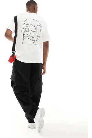 JACK & JONES – Oversize-T-Shirt in mit Totenkopf-Print
