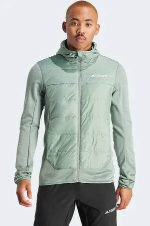 adidas – Terrex Multi – Isolierte Hybrid-Kapuzenjacke in Silver Green