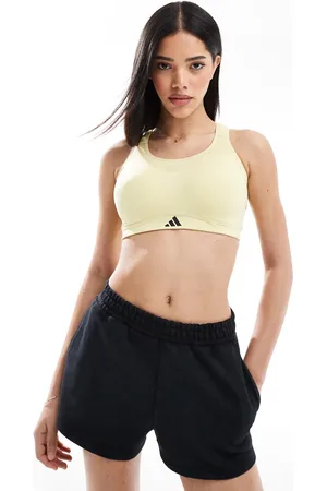adidas Adidas Training – Tlrd Impact – Sport-BH in Pudergelb mit hoher Stützfunktion