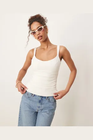 Abercrombie & Fitch – Top in Wollweiß mit Kontrast-Herzausschnitt