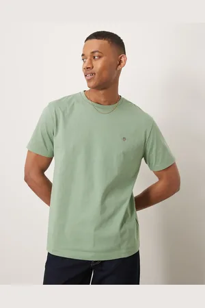 GANT – T-Shirt in Hellgrün mit Wappenlogo