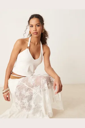 Abercrombie & Fitch – Neckholder-Oberteil in mit tiefem Ausschnitt