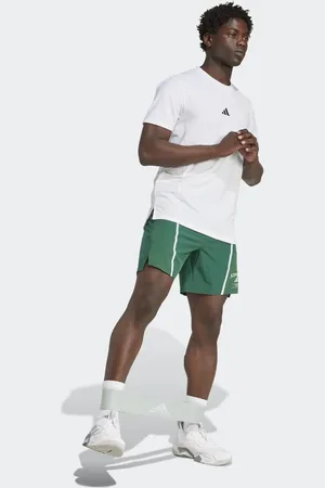 adidas – Designed-For-Training – Legacy-Shorts in Collegiate Green und Kalkweiß