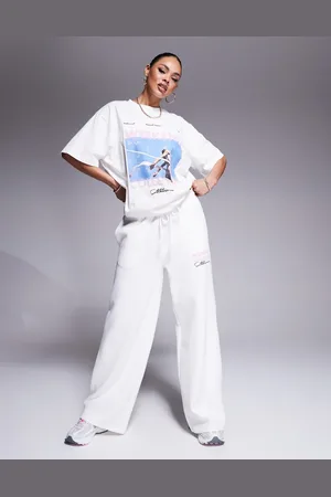 ASOS Weekend Collective – Strukturierte, weit geschnittene Jogginghose mit Läufer-Print, Kombiteil