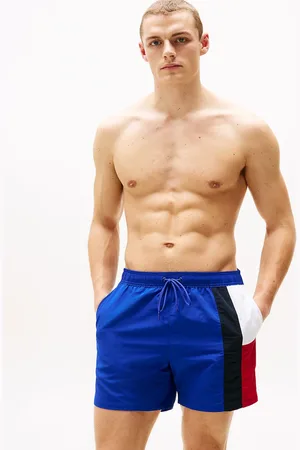 Tommy Hilfiger – Mittellange Badeshorts in Königsblau mit Tunnelzug