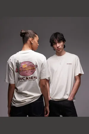 Dickies – T-Shirt in Wollweiß mit Western-Rückenprint – exklusiv bei ASOS