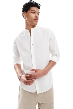JACK & JONES – Schmal geschnittenes Hemd aus Leinenmix in