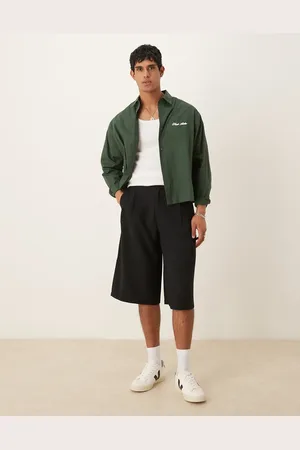 ASOS – Schicke Bermudashorts in mit doppelter Bundfalte und niedrigem Bund