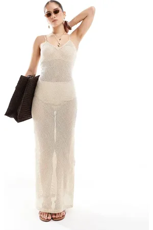 Esmée Exklusiv – Maxi-Strandkleid aus Strick in Beige