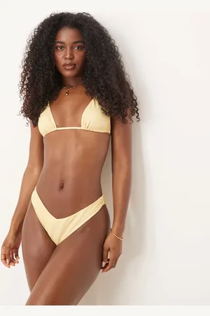 ASOS – Bikinihose in Buttermilchgelb mit V-Bund