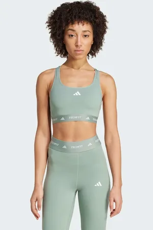 adidas – Techfit – BH in Silbergrün