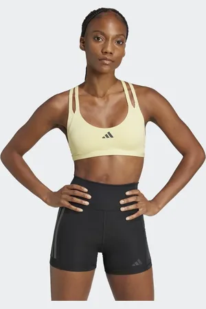 adidas – Aeroimpact Luxe Training – Sport-BH in Pudergelb mit leichter Stützfunktion