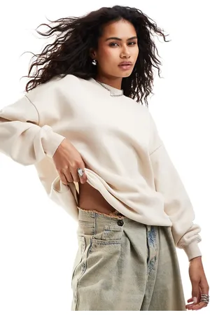 Daisy Street – Locker geschnittenes Sweatshirt in Steinbeige