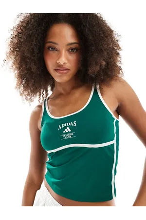 adidas Adidas Training – Heritage – Tanktop in College- / Kreideweiß mit integriertem BH mit niedriger Stützkraft
