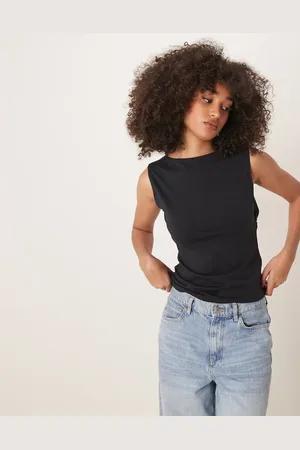 Abercrombie & Fitch – Bare – Longline-Oberteil in mit Wasserfallausschnitt am Rücken
