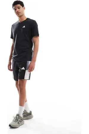 adidas Adidas Training – Essentials – Shorts mit den drei Streifen und Blockfarben-Design in und Grau