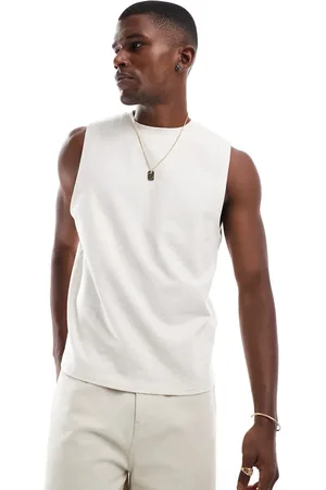 ASOS – Tanktop in meliertem Beige mit Rundhalsausschnitt
