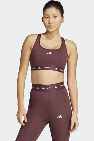 adidas – Techfit – BH in Aurora Ruby / Braun