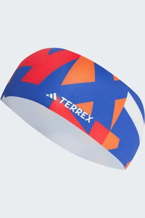 adidas Terrex – climacool – Stirnband in Semi Lucid Blue und Semi Impact Orange mit Grafikmuster