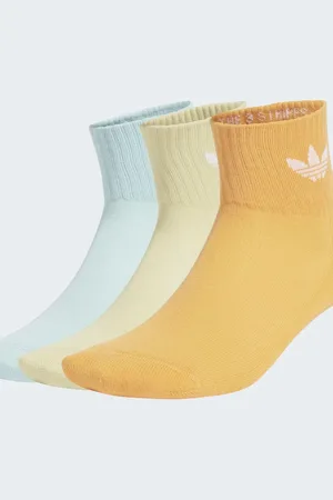 adidas – 3er-Pack mittelhohe Crew-Socken in Real Gold / Powder Yellow / Semi Flash Aqua