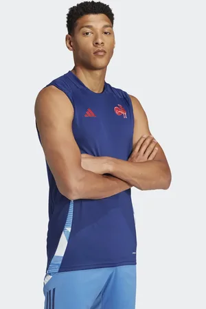 adidas – Frankreich – Ärmelloses Trainingstrikot in Dunkelblau
