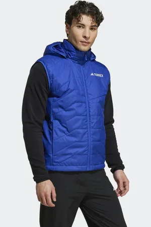 adidas Terrex – Multi Climawarm – Isolierende Weste in Semi Lucid Blue mit Kapuze