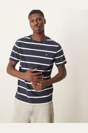 GANT – T-Shirt in gestreiftem mit Wappen-Logo