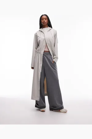 Rains – Bold – Wasserdichte, lange Jacke in Steinbeige