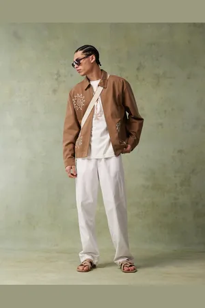 ASOS – Weite Hose aus Leinen-Mix in
