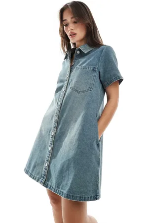 JJXX – Jeanshemdkleid in Vintage