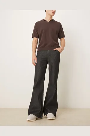 ASOS – Weite Schlagjeans in schwarzer Rinse-Waschung