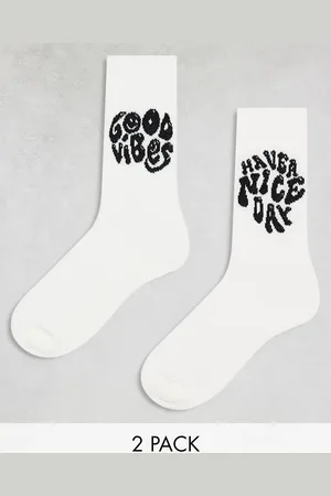 ASOS – 2er-Pack Socken in mit positiven Slogans