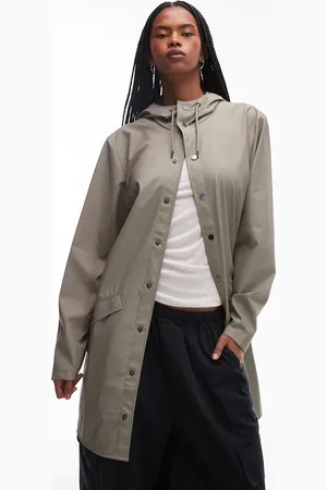 Rains – 12020 – Wasserdichte, lange Jacke in hellem Khaki