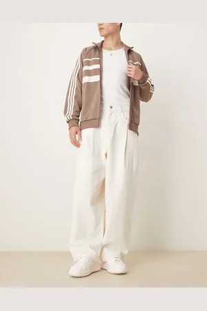 ASOS – Weite Balloon-Jeans in Ecru mit Taschen-Falten