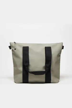 Rains – Mini-Tote-Bag in hellem Khaki mit gleichfarbigem Logo
