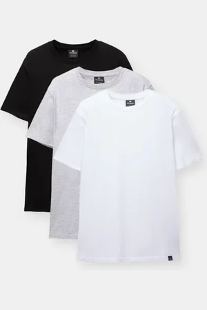 Pull&Bear – 3er-Pack Basic-T-Shirts in mit regulärer Passform